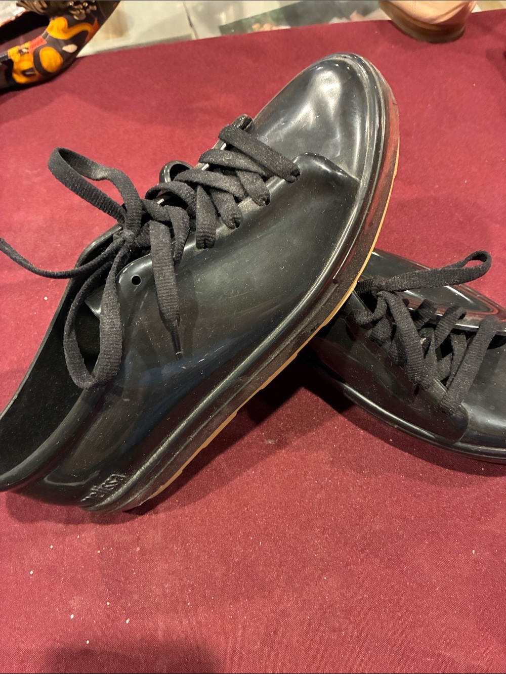 Melissa Black Lace-Up Casual Sneakers